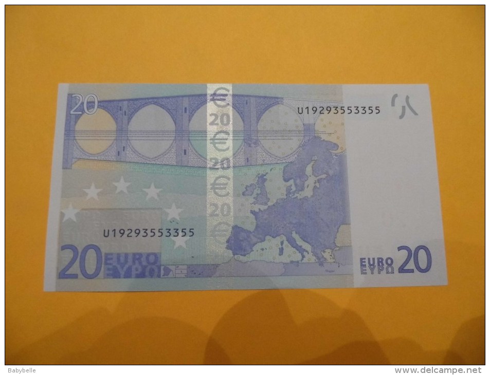 BILLET   DE 20 EUROS  FRANCE  L 10 E 3 UNC  DUISSEMBERG   Belle Numerotation  Devient Tres Rare En L'etat - 20 Euro