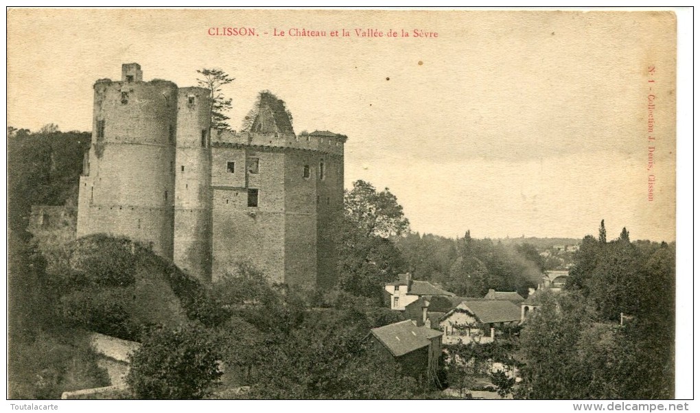 CPA 44  CLISSON LE CHATEAU ET LA VALLEE DE LA SEVRE Dos Simple - Clisson