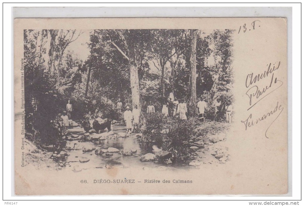 FRANCE -- DIEGO-SUAREZ -- RIZIERE DES CAÏMANS -- CP 1906 -- - Briefe U. Dokumente