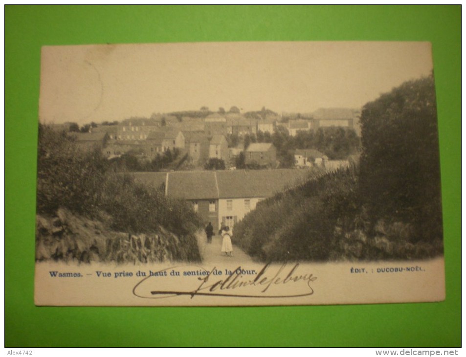 Wasmes, Vue Prise Du Haut Du Sentier De La Cour, 1904  (i1) - Colfontaine