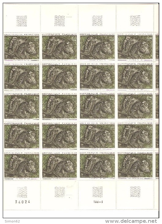 FRANCE  FEUILLE DE 25 TIMBRES  N° 1478  NEUF ** MNH  DE1966 Variete 1965 Au Lieu 1966FEUILLE - Full Sheets