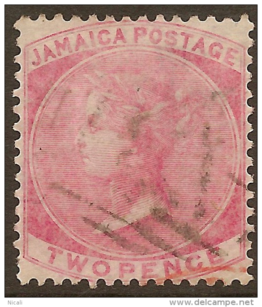 JAMAICA 1860 2d Rose QV SG 2 U #QG133 - Jamaica (...-1961)