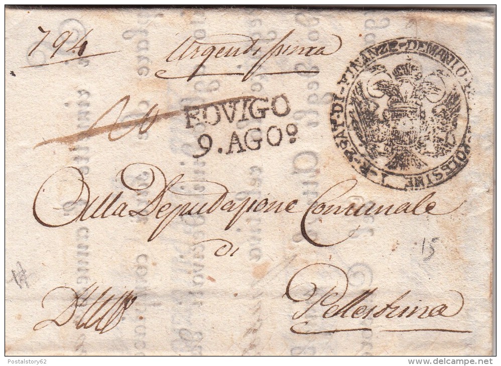 Prefilatelica, Rovigo Per Pellestrina, 1822.  Con Contenuto. - 1. ...-1850 Prephilately