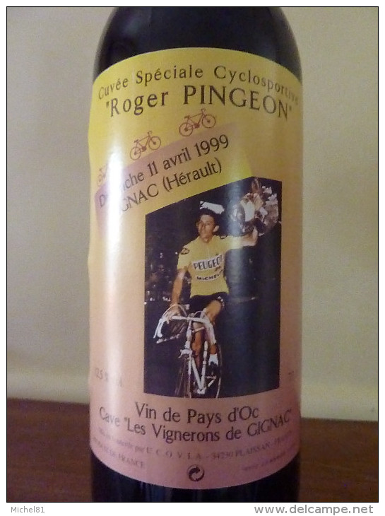 Bouteille De Vin Cuvée Spéciale Cyclosportive"Roger Pingeon 1999" Vélo - Cyclisme - Vin