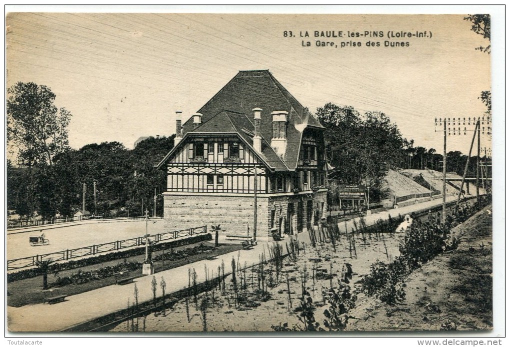 CPA 44  LA BAULE LES PINS LA GARE PRISE DES DUNES 1929 - La Baule-Escoublac