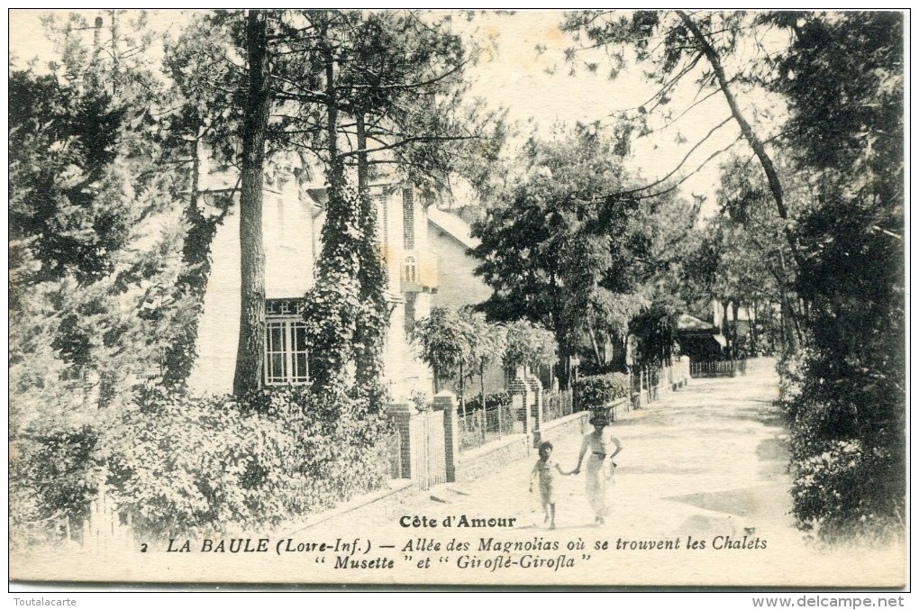 CPA 44  LA BAULE ALLEE DES MAGNOLIAS OU SE TROUVENT LES CHALETS MUSETTE ET GIROFLE GIROFLA - La Baule-Escoublac