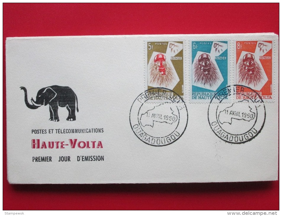 1960 Upper Volta - Tribal Masks Definitives - All 18 Values On 7 FDCs - Upper Volta (1958-1984)