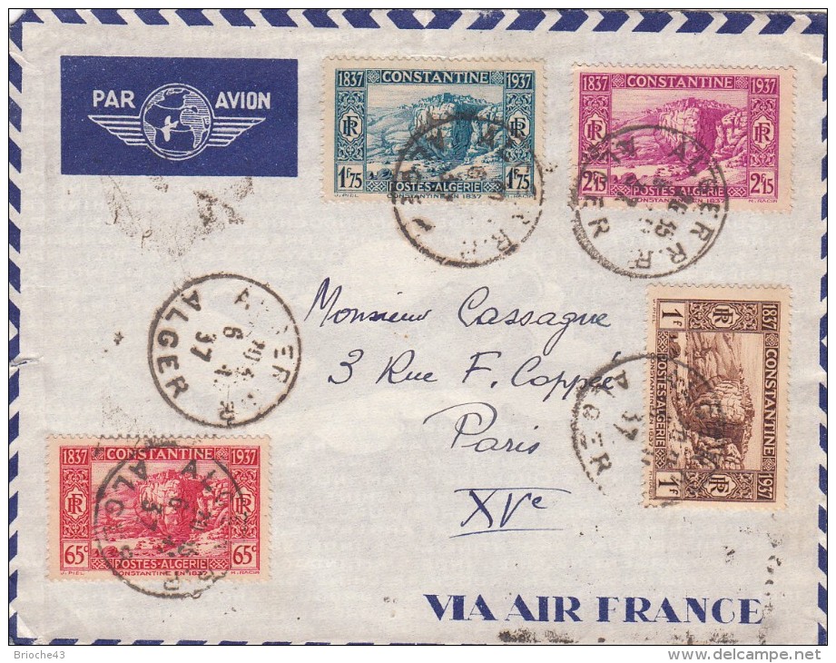 1937 BELLE LETTRE ALGERIE POUR PARIS / 6301 - Cartas & Documentos