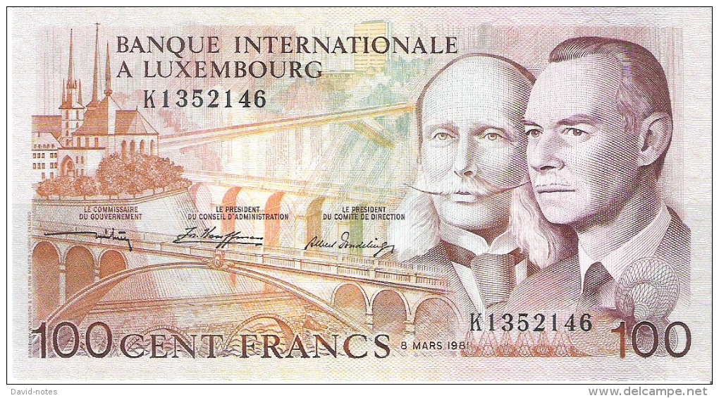 Luxembourg - Pick 14A - 100 Francs 1981 - Unc - Lussemburgo