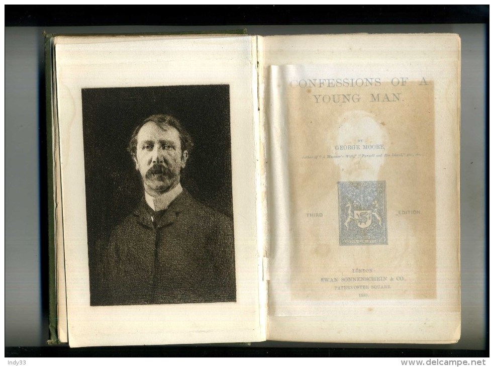 - CONFESSIONS OF A YOUNG MAN . BY GEORGE MOORE . LONDON 1889 . FRONTISPICE A L'EAU FORTE . - Otros & Sin Clasificación