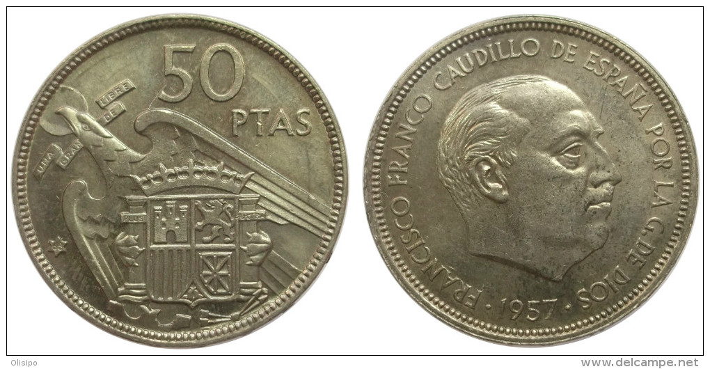 50 Pesetas 1957(68) Spain - Mintage: 1000 - 50 Pesetas