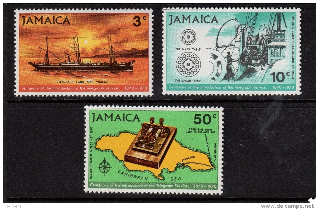 JAMAICA 1970 Centenary Telegrah Service - Ships, Map - Complete - MNH** 11A62 - Jamaica (1962-...)