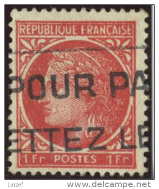 France Yv. N°676 1f Rose Rouge Cérès De Mazelin Oblitéré - 1945-47 Cérès De Mazelin