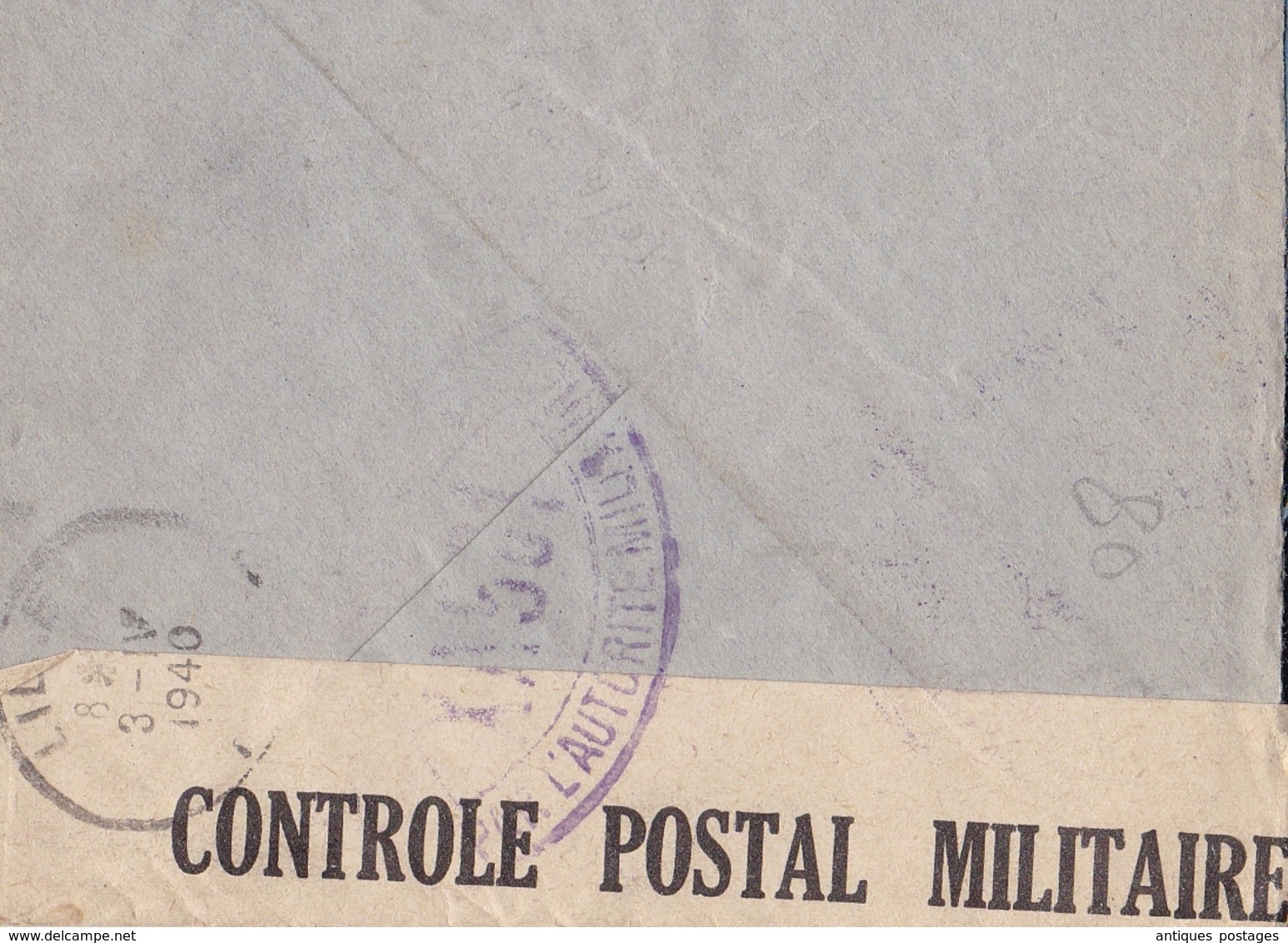 Lettre + Correspondance Lille 1940 Poste Aux Armées Censure Militaire Arnaud Balloy Seconde Guerre Mondiale - WW2 (II Guerra Mundial)