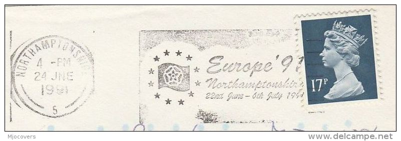 1991 Cover NORTHAMPTONSHIRE  EUROPE 91 SLogan  European Community GB Stamps - European Community