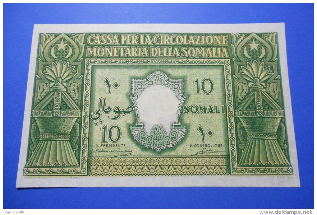 Italian Somaliland / Somalia 10 Somali 1950 Rare P13a AU- - Somalia