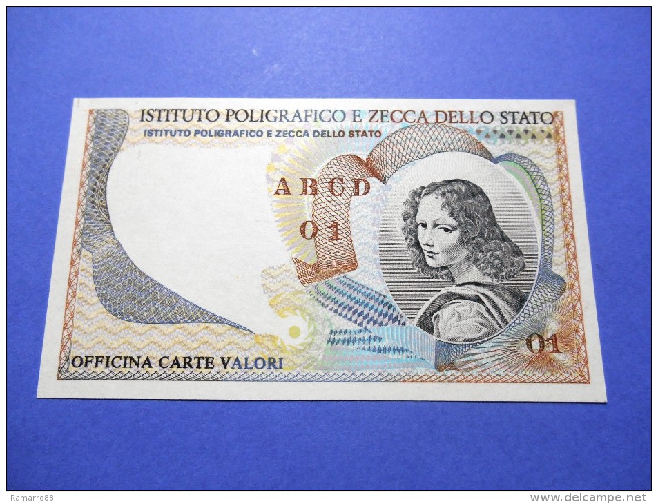 Italy I.P.Z.S. "Volto Femminile" Specimen Test Note Istituto Poligrafico E Zecca Di Stato UNC - Specimen