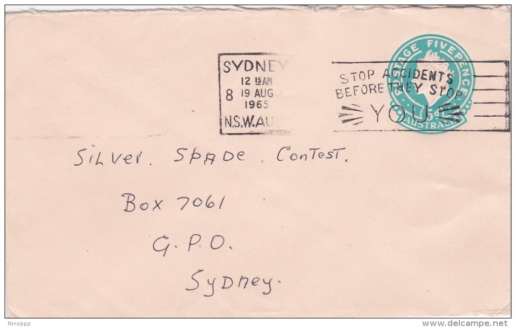 Australia Envelopes 1959 5d Indigo E37 Used - Postal Stationery