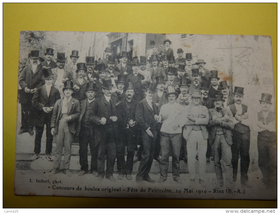 04 CPA RIEZ CONCOURS DE BOULES FETE PENTECOTE 21 MAI 1910 - Autres & Non Classés