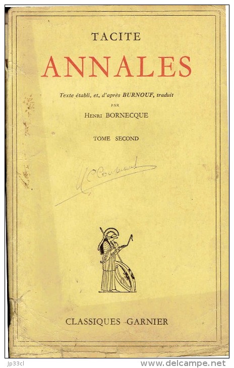 Tacite, Annales Texte Traduit Par Henri Bornecque (Classiques Garnier, 440 Pages) - 18+ Jaar