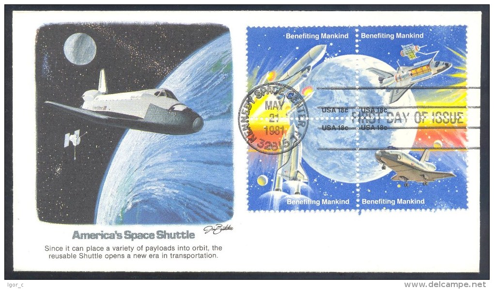 USA 1981 Cover: Space Weltraum Nasa : Reusable  Space Shuttle - New Era In Transportation - Etats-Unis