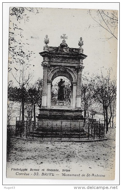 BRIVE - N° 32 - MONUMENT ST ANTOINE - CPA NON VOYAGEE - Brive La Gaillarde