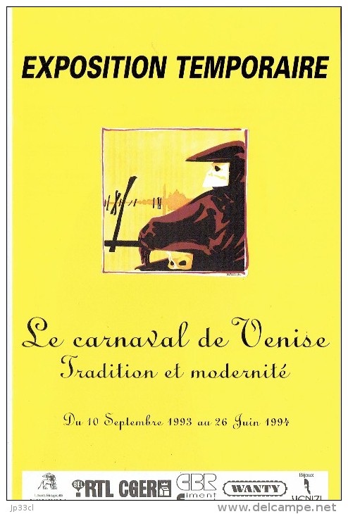 Dépliant Du Musée Du Masque à Binche édité Pour L'exposition Temporaire "Carnaval De Venise" De 1993/94 - Dépliants Touristiques