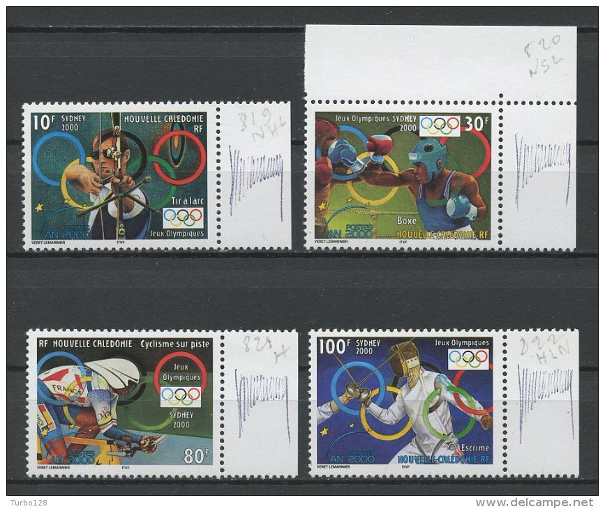 Nlle CALEDONIE 2000 N° 819/822 ** Neufs = MNH Superbes Sports JO DE Sydney Cyclisme - Neufs