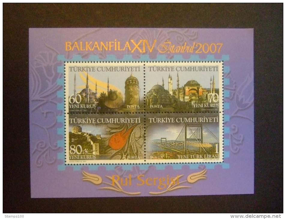 TURKEY  2007     BALKANFILA    MICHEL BL34    MNH **       (S09-290) - Unused Stamps