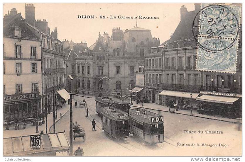 Dijon     21    Place Du Théatre . Tramways. Publicité Végétaline - Dijon