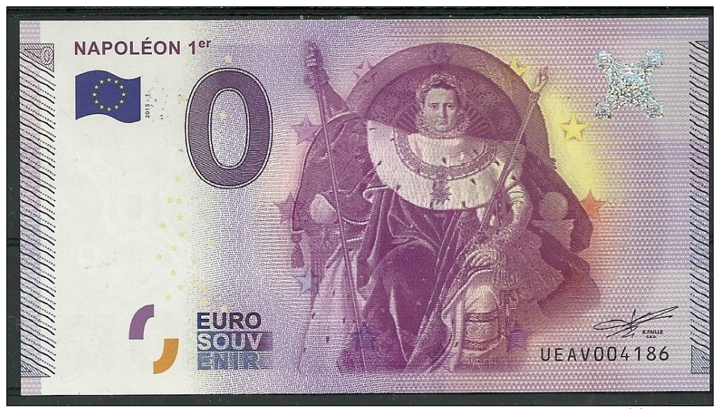 Billet Touristique 0 Euro 2015  Napolèon 1er épuisé - Essais Privés / Non-officiels