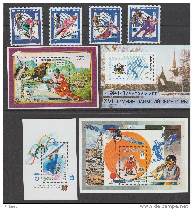 AZERBAIDJAN+MONGOLIE+CONGO+TANZANIE OLYMPIC  LILLEHAMMER1994 ** MNH  ,ref  0907 - Invierno 1994: Lillehammer