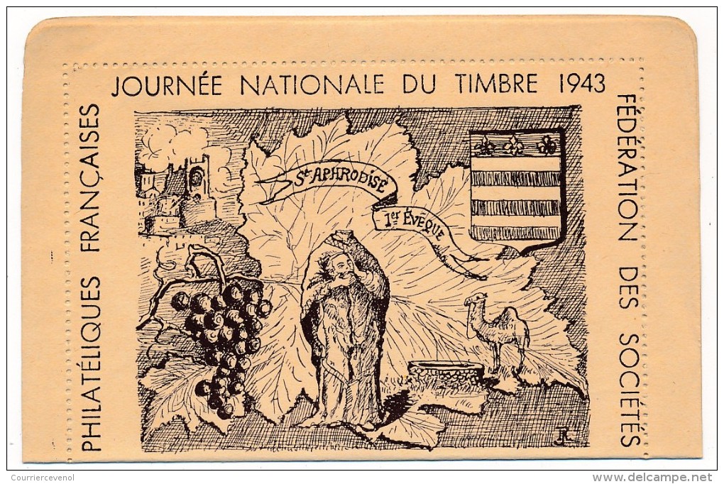 Carte-Lettre => Journée Nationale Du Timbre 1946 - BEZIERS - Journée Du Timbre