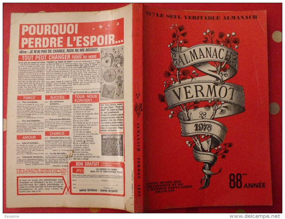 Almanach Vermot 1978. Reliure Brochée. 360 Pages. Gravures, Publicités, Humour, - Humour