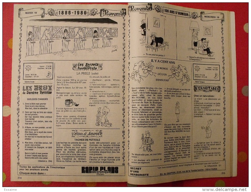 Almanach Vermot 1986. Reliure Brochée. 360 Pages. Gravures, Publicités, Humour, - Humor