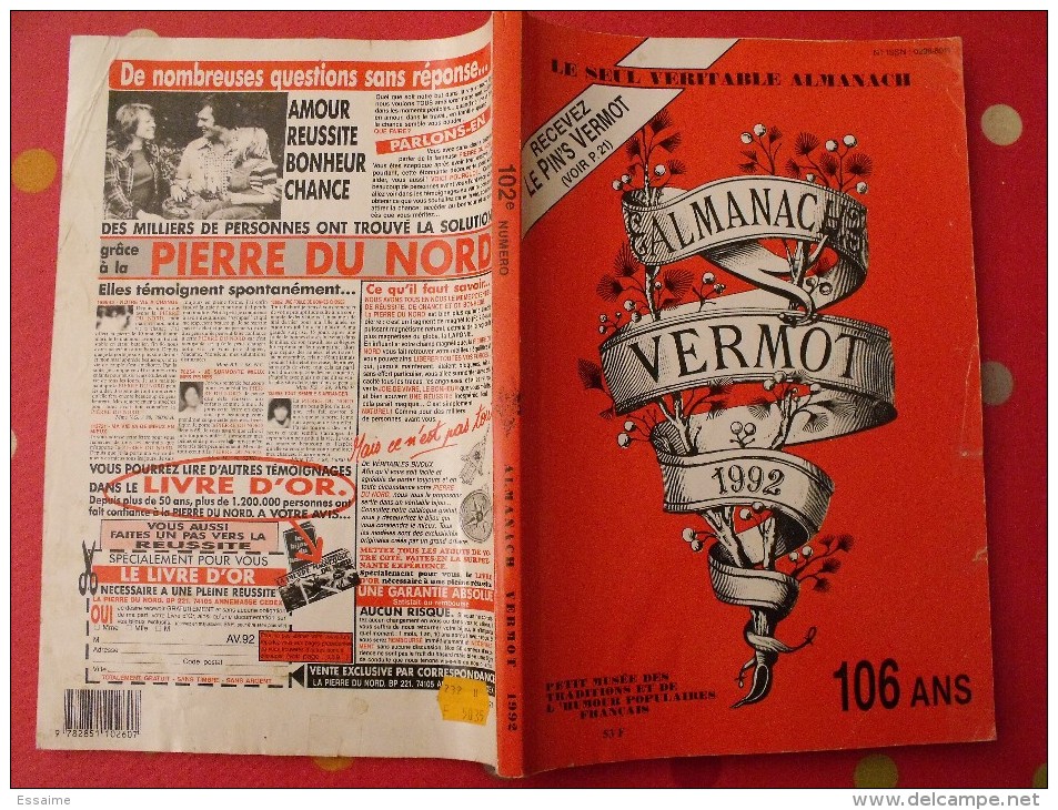 Almanach Vermot 1992. Reliure Brochée. 360 Pages. Gravures, Publicités, Humour, - Humour