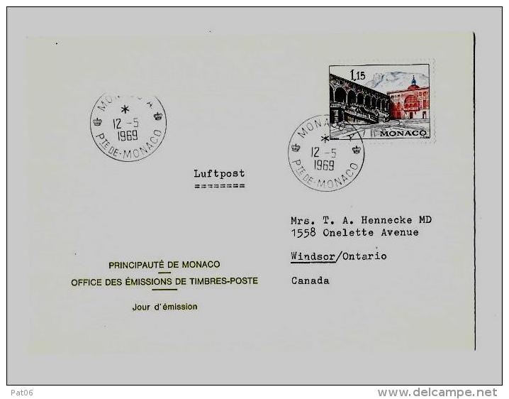 Principauté De Monaco &laquo; MONACO &raquo;LSE &ndash; Tarif Général P.A. &laquo; CANADA &raquo; à 1F15 - Storia Postale