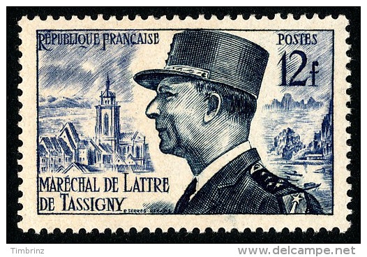 FRANCE 1954 - Yv. 982 ** Variété  Cote= 2,30 EUR - Maréchal De Lattre De Tassigny ..Réf.FRA28240 - Unused Stamps