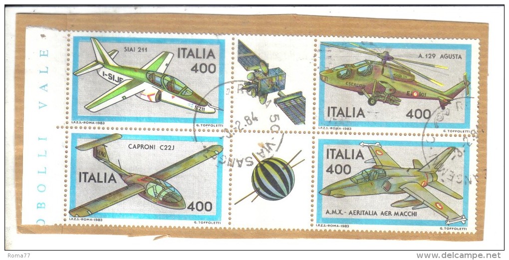 BLOC - REPUBBLICA 1983 , Serie Aeroplani N. 1632/1635 In Blocco Usato - 1981-90: Used