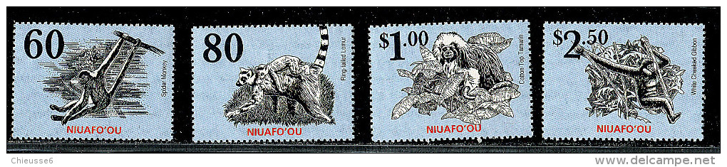 (cl. 4 - P.58) Tonga -  Niuafo'ou** Tbres Du Bloc N° 38 (ref. Michel Au Dos)  - Année Lunaire Du Singe. Singes Divers - - Tonga (1970-...)