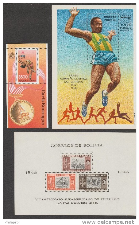 BRASIL 83+BOLIVIA 1948+INDINESIA 93  SPORTS ** MNH  ,ref  0908 - Altri & Non Classificati