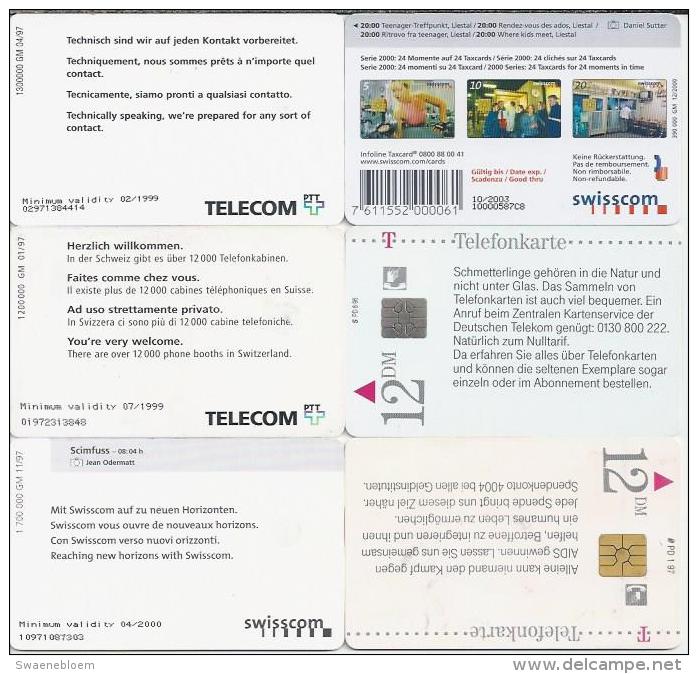 Telefoonkaarten.- 6 Verschillende Telefoonkaarten. 2 Scans - Autres - Europe