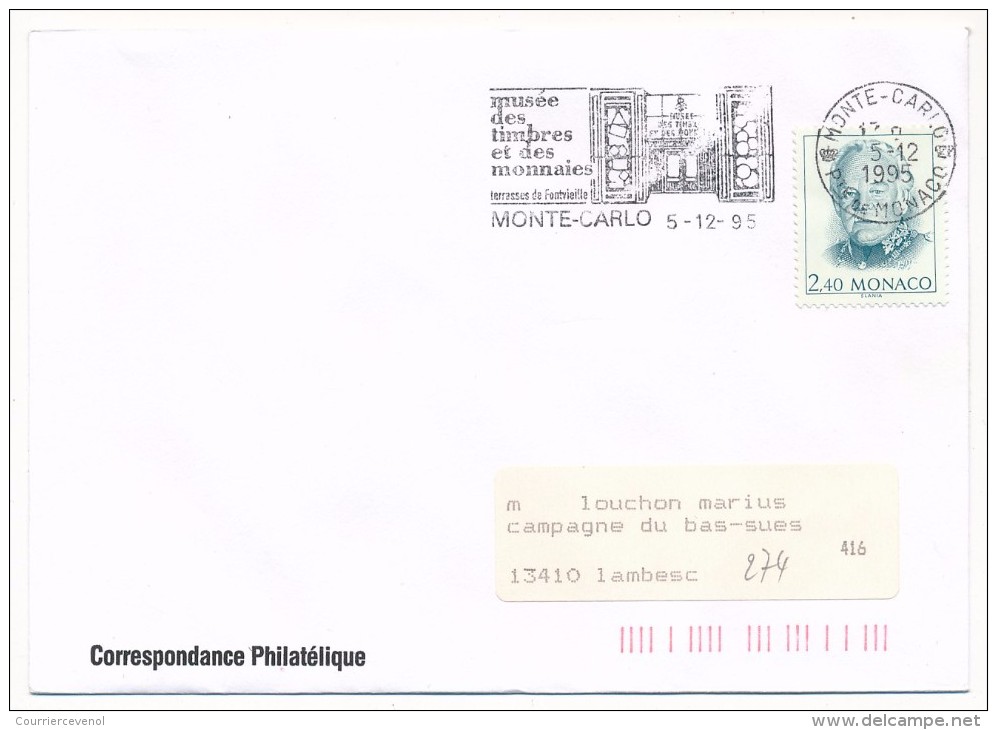 MONACO - OMEC S/Enveloppe - Musée Des Timbres Et Des Monnaies - Monte Carlo 1995 - Briefe U. Dokumente