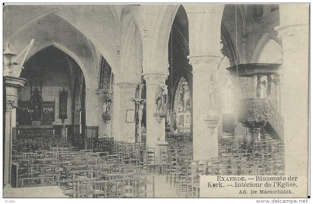 Exaerde.  -   Binnenste Der Kerk.   -   1910   Naar  Loo-Ten-Hulle - Lokeren