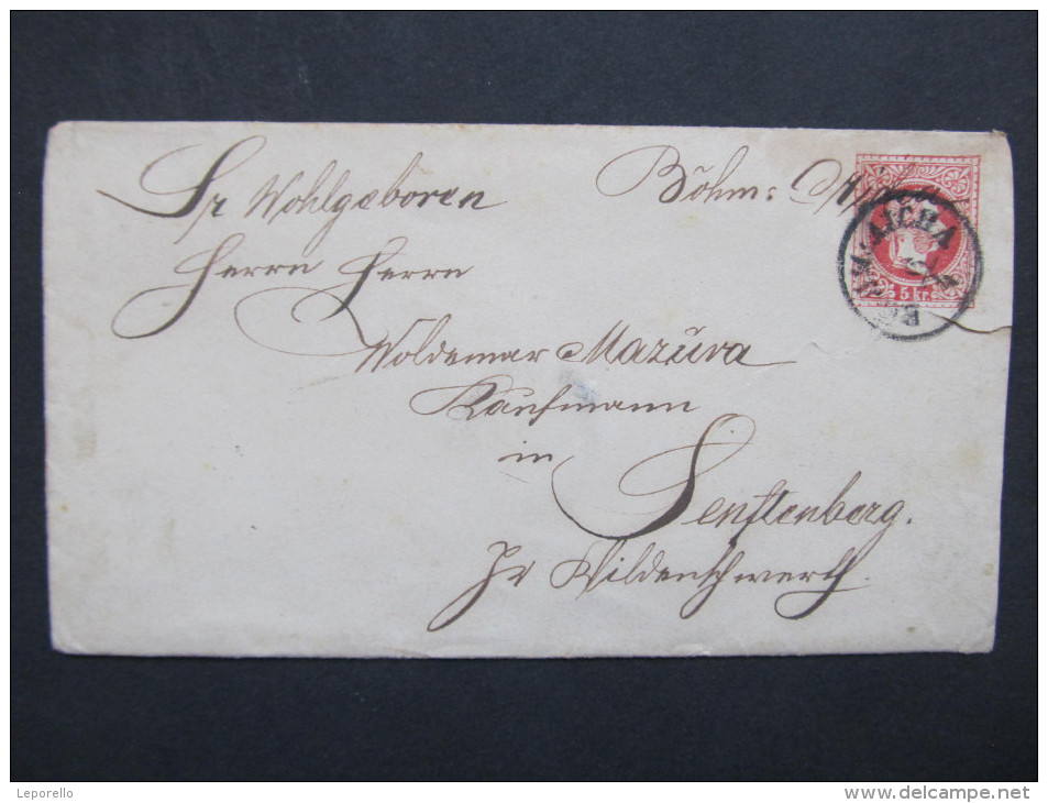 GANZSACHE Böhmisch Aicha - Zamberk Senftenberg   //// D*18230 - Briefe U. Dokumente