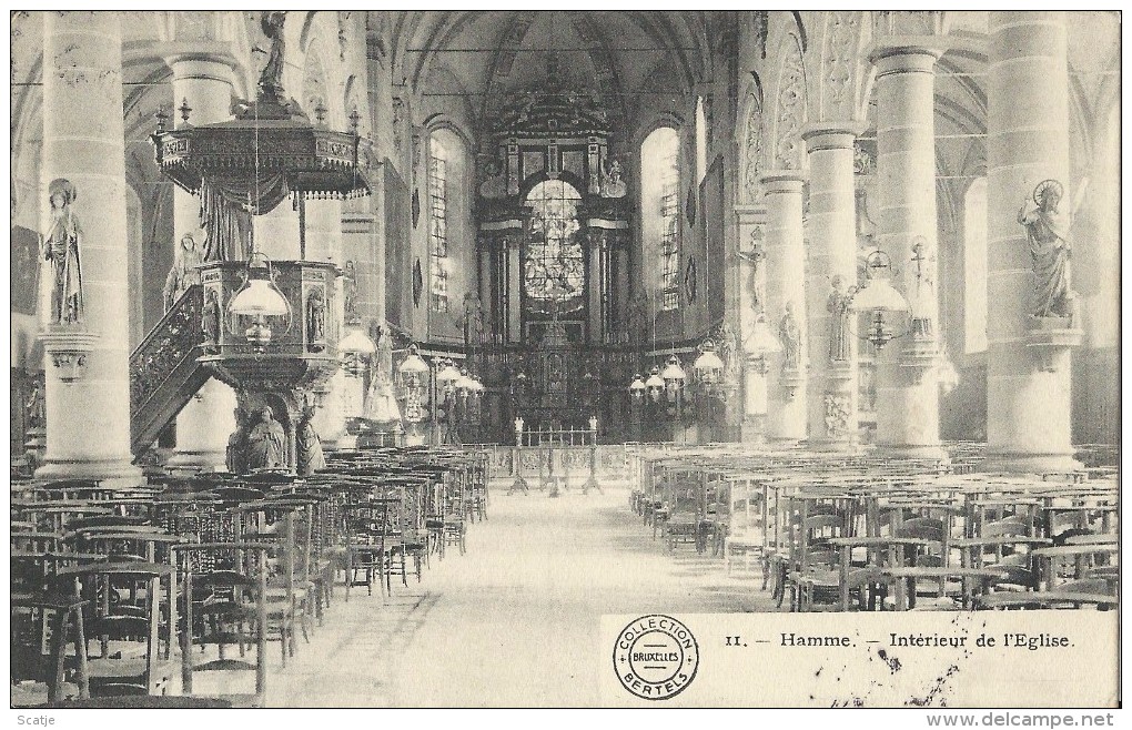 Hamme  -   Intérieur De L'Eglise  -   1913 - Hamme