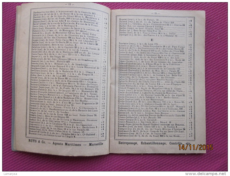 1941 LIVRET MARSEILLAIS CARTE DU RESEAU DES TRAMWAYS RUES PLAN DE MARSEILLE  JULES VIN TARIF VOITURE AUTOMOBILE DE PLACE