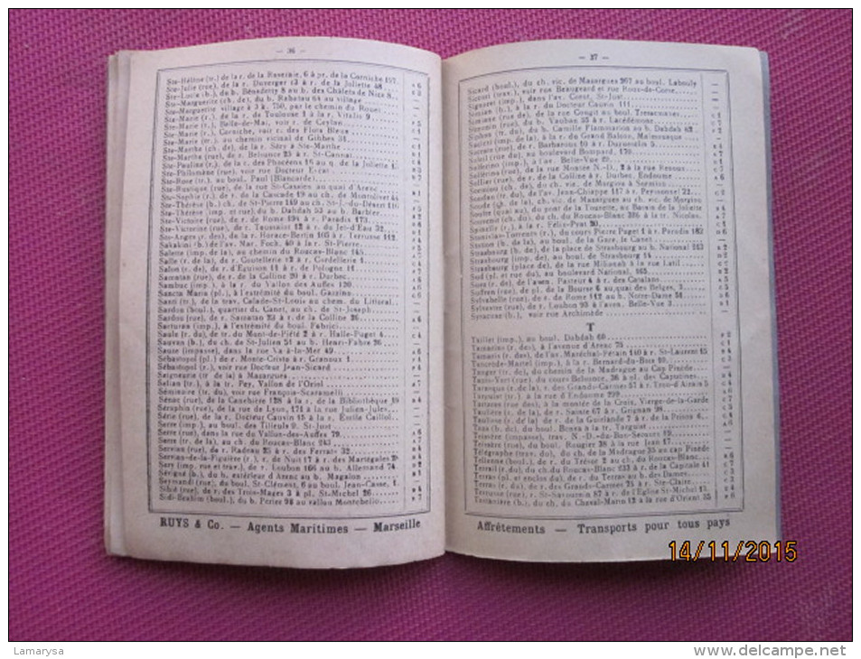 1941 LIVRET MARSEILLAIS CARTE DU RESEAU DES TRAMWAYS RUES PLAN DE MARSEILLE  JULES VIN TARIF VOITURE AUTOMOBILE DE PLACE