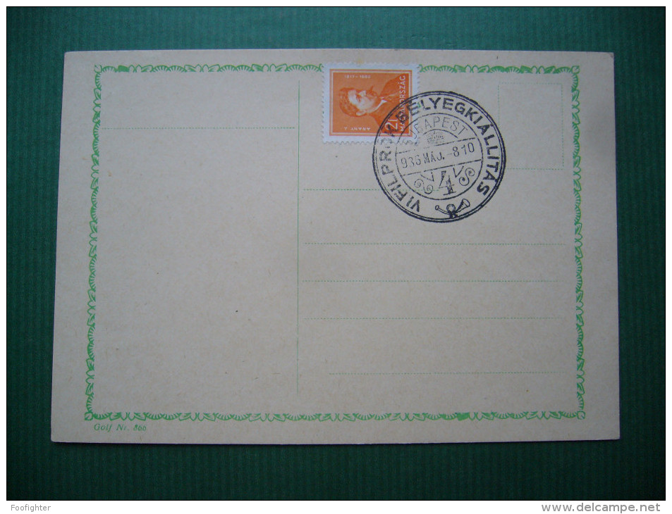 Hungary: PC Stamp Mi 490, Postmark VI. FILPROK BÉLYEGKIÁLLITÁS Budapest 8.5.1936, FILPROK STAMP EXHIBITION - Commemorative Sheets
