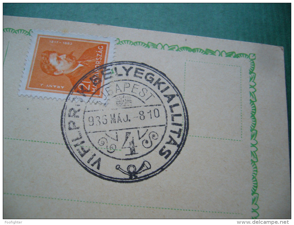 Hungary: PC Stamp Mi 490, Postmark VI. FILPROK BÉLYEGKIÁLLITÁS Budapest 8.5.1936, FILPROK STAMP EXHIBITION - Commemorative Sheets